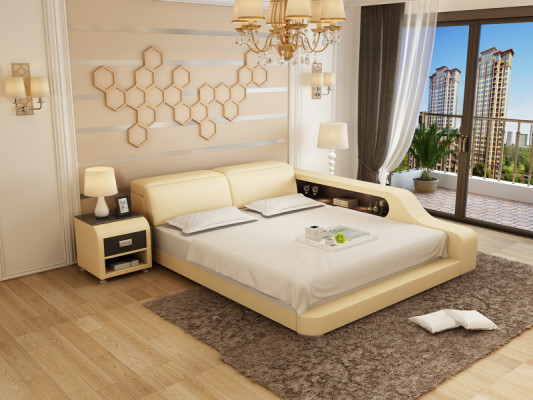 Waterbed Hotel Double bed Beds Complete Leather Bed Water with USB Upholstered bed