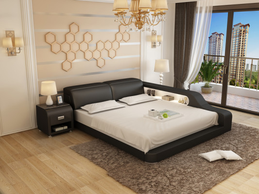 Waterbed Hotel Double bed Beds Complete Leather Bed Water with USB Upholstered bed