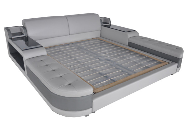 Design de Luxe Bed + USB Padding Hotel Modern Beds Leather 140/160/180/200