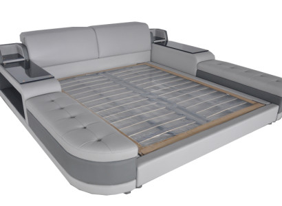 Design de Luxe Bed + USB Padding Hotel Modern Beds Leather 140/160/180/200