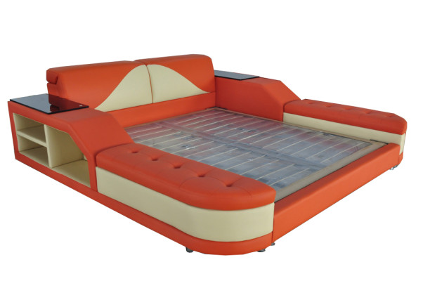 Design de Luxe Bed + USB Padding Hotel Modern Beds Leather 140/160/180/200
