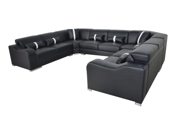 Leather Couch Upholstery Seat Design Modern Corner Suite Sofa U-shape Living landscape
