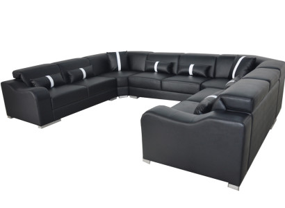 Leather Couch Upholstery Seat Design Modern Corner Suite Sofa U-shape Living landscape