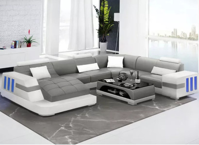Designer Sofa Corner sofa Leather sofa Sofas U-shape Upholstery Couch Living landscape Leather