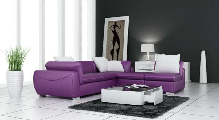 Leather sofa Couch Living landscape Corner sofa Eck Suite Design Modern Sofa F3014 new