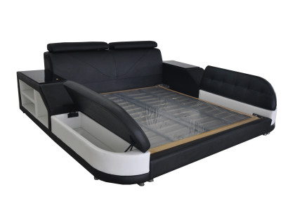 Design Luxury Bed Leather Upholstery Marriage Modern Hotel Beds 140/160/180/200