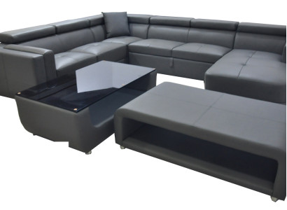Couch set Modern sofa Seating area Leather Couch Upholstery Corner Living landscape USB