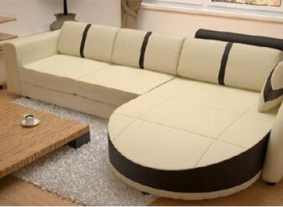 LEATHER SOFA with USB Corner sofa with Bed function DESIGNERSOFA Sofa bed new MINI COLO
