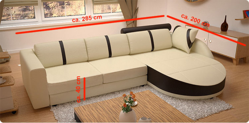 LEATHER SOFA with USB Corner sofa with Bed function DESIGNERSOFA Sofa bed new MINI COLO