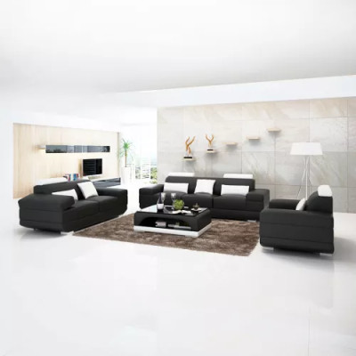 Design Sofa set Sofa 321 Seater Coffee table Sets Leather Set Group 4pcs