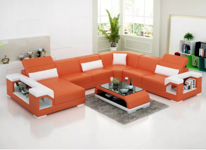 Corner sofa Living landscape Corner sofa Corner suite Upholstery Sofa U-shape Leather sofa Couch