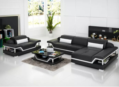 Corner sofa Living landscape Corner sofa Corner suite Upholstery Sofa L-shape Leather sofa Couch