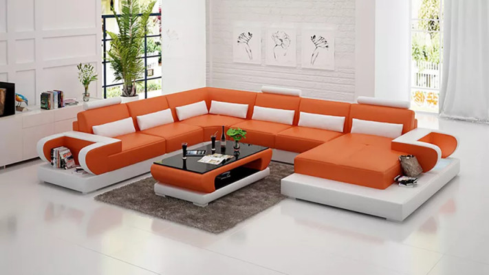 Corner sofa Upholstery Upholstered corner U-shape Coffee table Modern sofa Living landscape new
