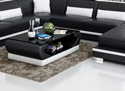 Living landscape Corner sofa U-shape Modern sofa Leather sofa Corner suite Upholstery Couches