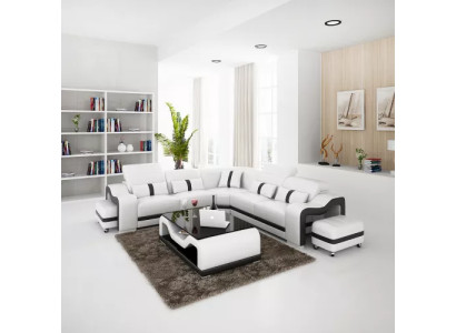 Corner sofa seat cushion Corner suite Living landscape Sofa Couch Stool Coffee table new