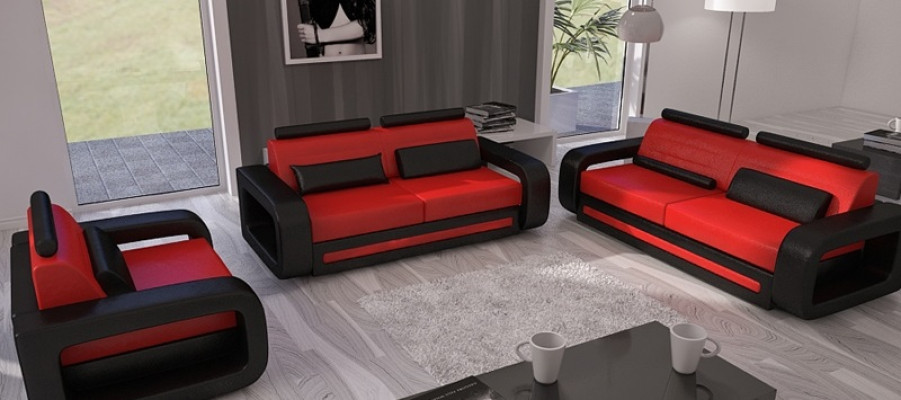 Sofa set Sofa Couch Upholstery Leather Couches Sofas 3+2+1 Davos Set Suite new