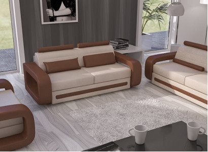 Sofa set Sofa Couch Upholstery Leather Couches Sofas 3+2+1 Set Davos Suite new