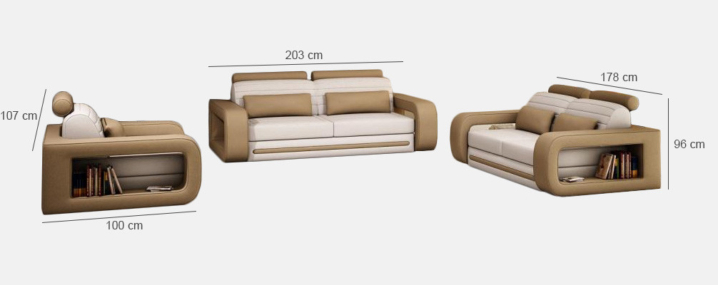 Sofa set Sofa Couch Upholstery Leather Couches Sofas 3+2+1 Set Davos Suite new