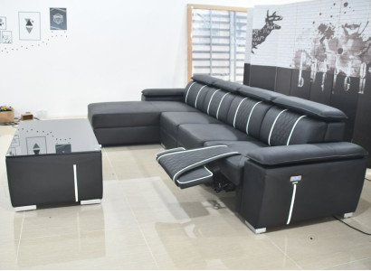 Design Corner sofa couch Upholstery Suite Leather automatic relax function sofa new