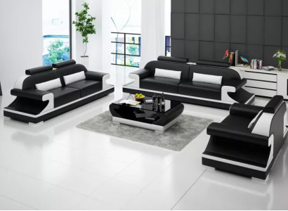 Modern sofa set 221 Seater Coffee table Leather sofa Sofa Couch Living landscape