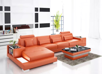 Upholstery Corner sofa Living landscape Designer sofa Corner sofa L-shape Corner sofa Leather sofa