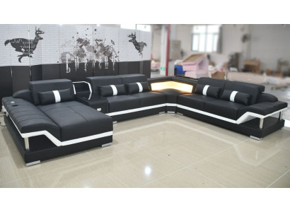 Modern Corner sofa Couch Upholstery Corner suite Leather sofa Sitting area Sofa Living room new