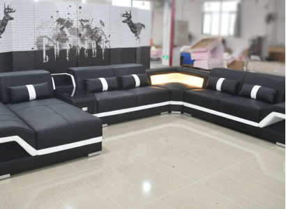 Modern Corner sofa Couch Upholstery Corner suite Leather sofa Sitting area Sofa Living room new