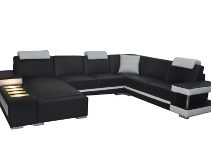 Designer Leather Upholstery Corner Sofa with USB Upholstery Corner Landscape Room Big Leather