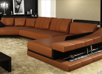 Leather sofa Living landscape XXL Corner sofa Bigsofa Couch Suite Designer sofa PHM105