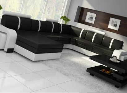 Living landscape Sofa with USB Upholstery Leather sofa Corner sofa Corner sofa Leather set new