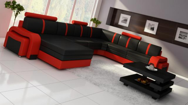 Corner sofa Corner sofa new Living landscape Sofa Upholstery leather sofa with USB leather furniture