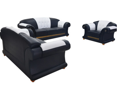 3+2+1 Suite Leather Sofa Couch Upholstery Couches Sofas Living landscape Luxury new