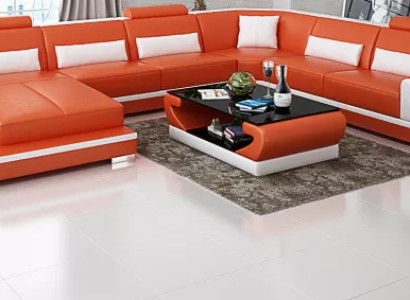 Corner sofa Living landscape Corner sofa Corner suite Sofa L-shape Leather sofa Couch Upholstery