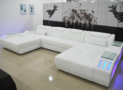 Leather Corner sofa U-shaped sofa Modern sofa Corner sofa Soft living area design