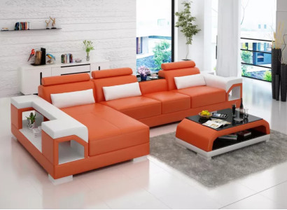 Design Corner sofa Leather set Living room Sofa Upholstery Couches Sofas Leather couch