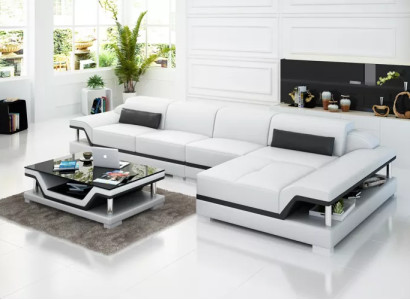 Living landscape Leather sofa Corner sofa L-shape Modern sofa Corner sofa Upholstery