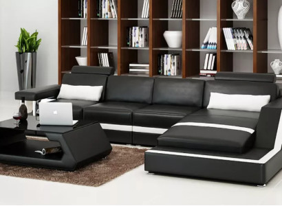 Corner sofa Upholstery Leather sofa Corner sofa L-shape Modern sofa Living landscape