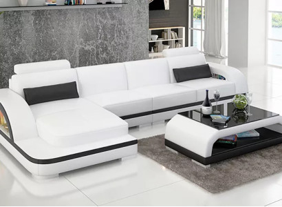Modern sofa Living landscape Leather sofa Corner sofa Upholstery Corner sofa L-shape