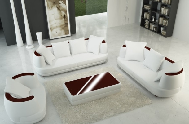 Sofa set Royal Luxury Designer Couch Upholstery 3+2+1 Leather Sofa Seat BeigeA