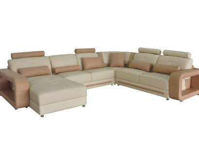 Corner Sofa + USB Upholstery Corner Living Room Landscape Designer Couches Textile A1135
