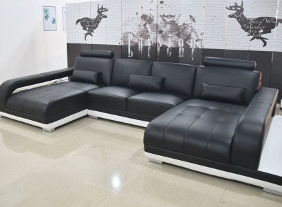 Leather Sofa Sofa Modern Upholstery Leather Design Corner sofa Couch Textile Living landscape