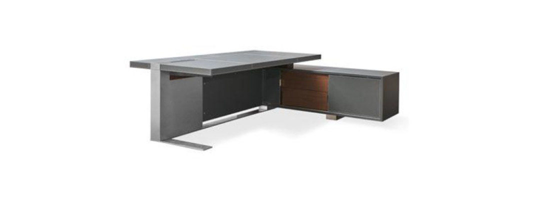 Design Office Furniture Furnishings Desk Corner Table Boss Leather Wood