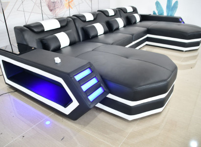 Leather Sofa Sofa Modern Upholstery Leather Living landscape Design Corner sofa Couch Fabric