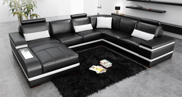 Corner sofa Leather sofa Big XXL U-shape Living landscape Sofa Couch Suite new H2218