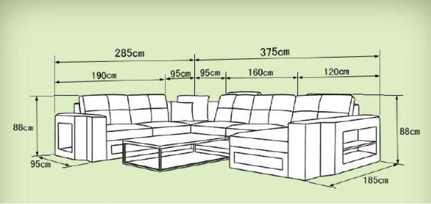 Corner sofa Leather sofa Big XXL U-shape Living landscape Sofa Couch Suite new H2210