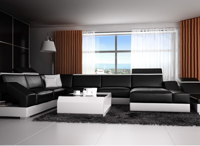 Leather sofa Sofa Couch Living landscape Corner sofa Suite Design Modern Sofa K5011
