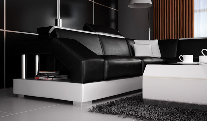 Leather sofa Sofa Couch Living landscape Corner sofa Suite Design Modern Sofa K5011