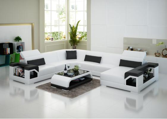 Leather sofa Couch Living landscape Corner sofa Eck Suite Design Modern Sofa G8014 new