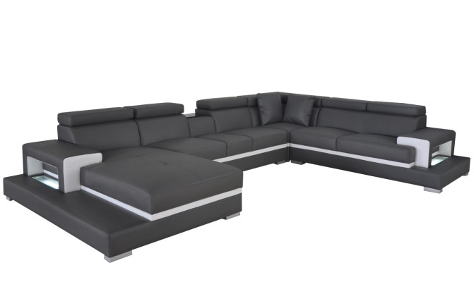 Design Leather Upholstery Seat Room Living Sofa Corner Sofas Couch Designer Suite XXL