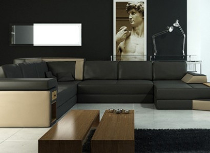 XXL Design Corner sofa Big Sofa with USB Couch Wohlandschaft U-shape Leather Textile Corner